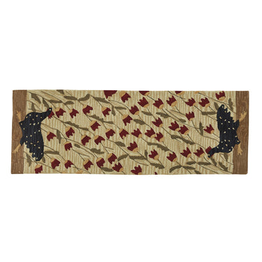 Chicken Run Hooked Rug Runner - 24